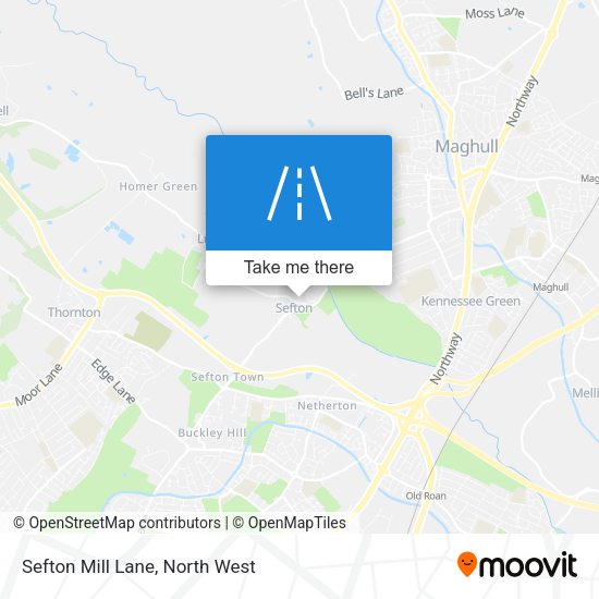 Sefton Mill Lane map