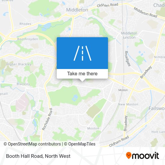 Booth Hall Road map
