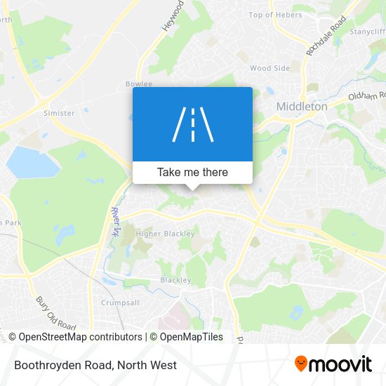 Boothroyden Road map