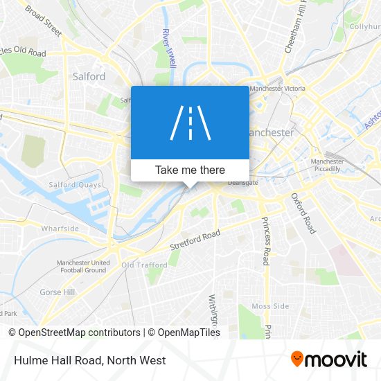 Hulme Hall Road map
