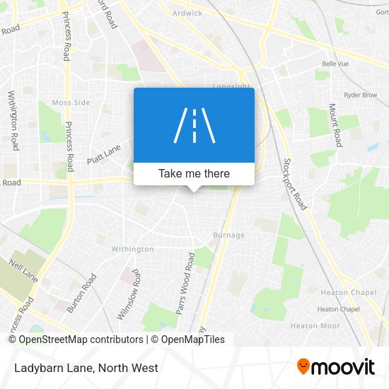 Ladybarn Lane map