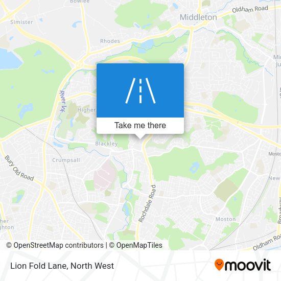 Lion Fold Lane map