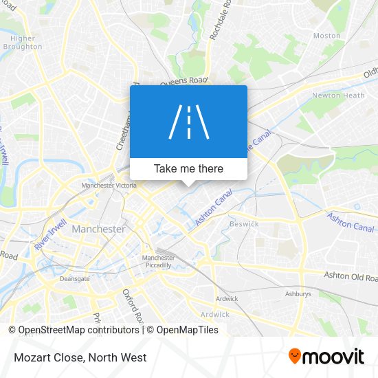Mozart Close map