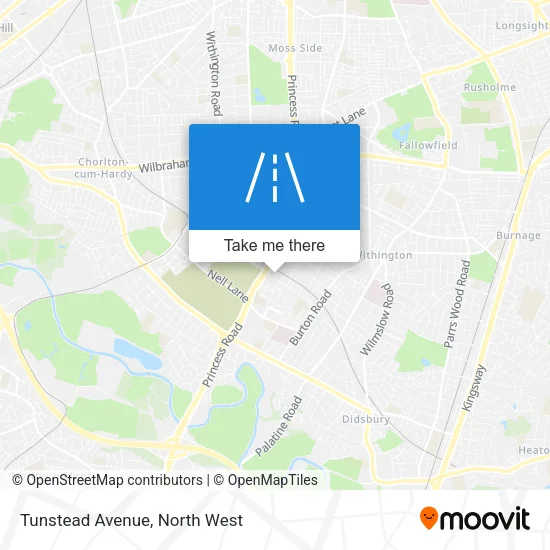 Tunstead Avenue map