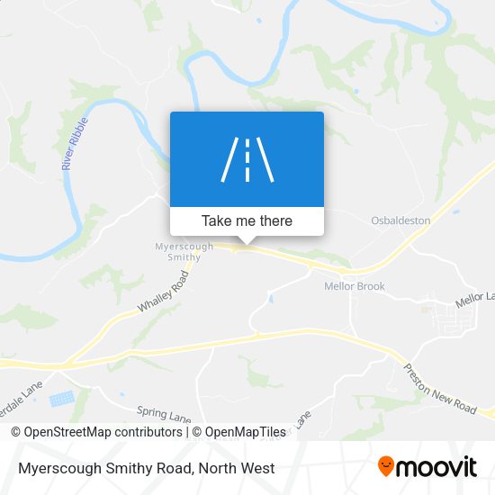 Myerscough Smithy Road map