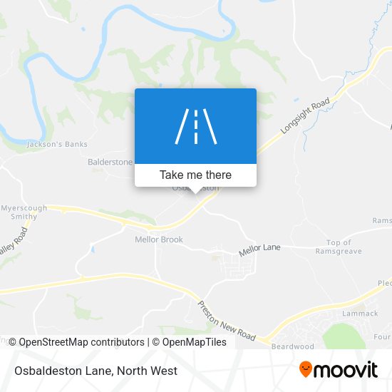 Osbaldeston Lane map