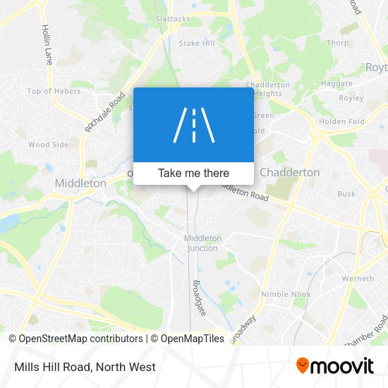 Mills Hill Road map