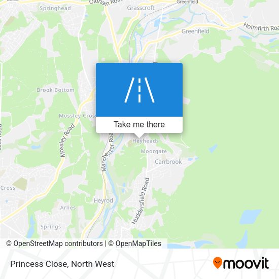 Princess Close map