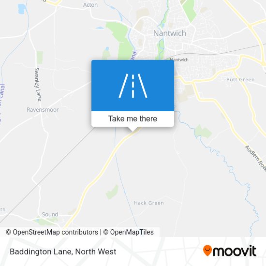 Baddington Lane map