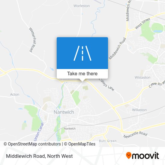 Middlewich Road map