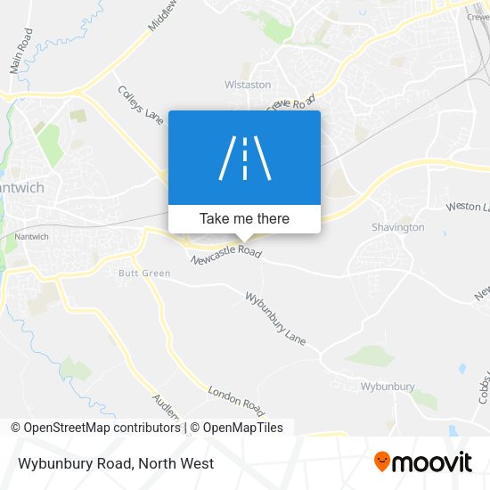 Wybunbury Road map