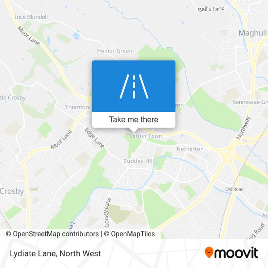 Lydiate Lane map