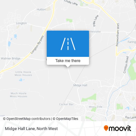 Midge Hall Lane map