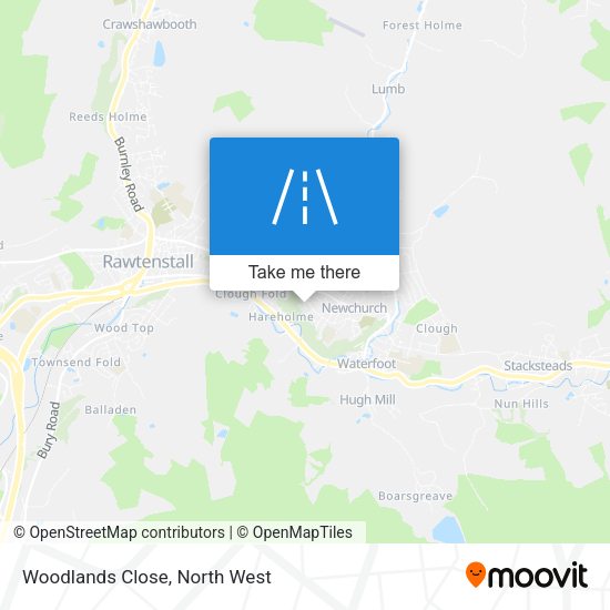 Woodlands Close map