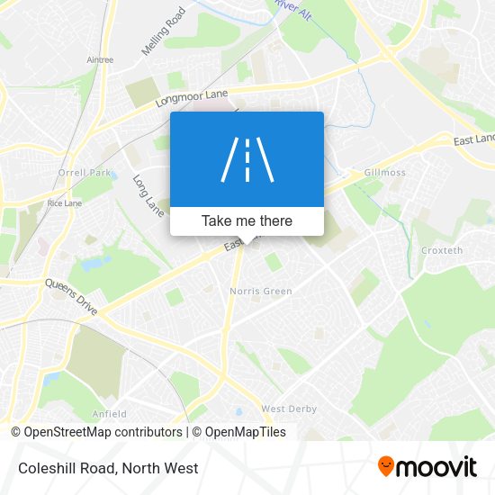 Coleshill Road map