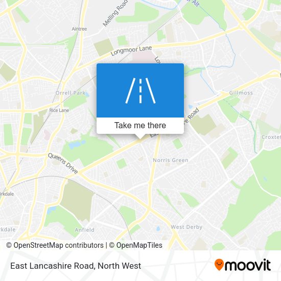 East Lancashire Road map