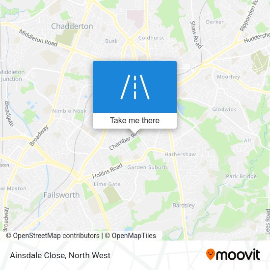 Ainsdale Close map