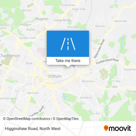Higginshaw Road map