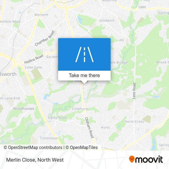 Merlin Close map