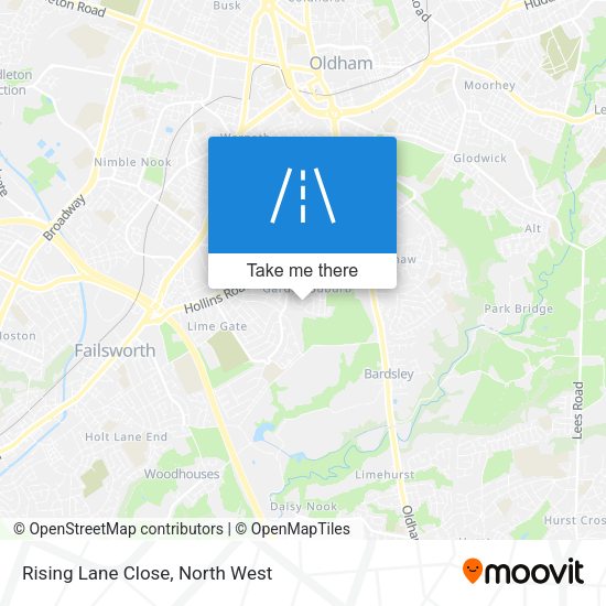 Rising Lane Close map
