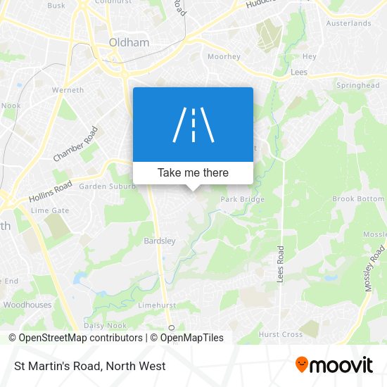 St Martin's Road map