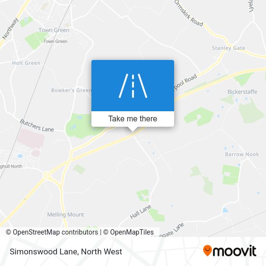 Simonswood Lane map