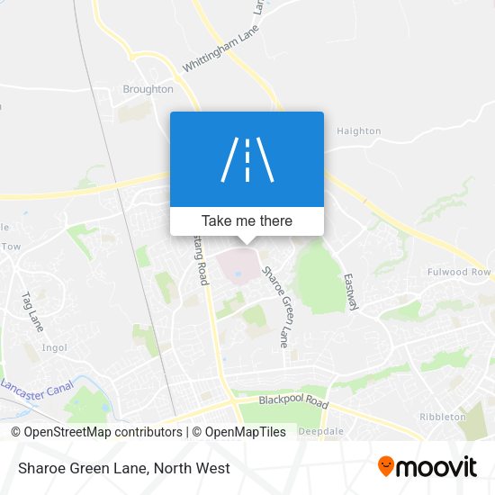 Sharoe Green Lane map