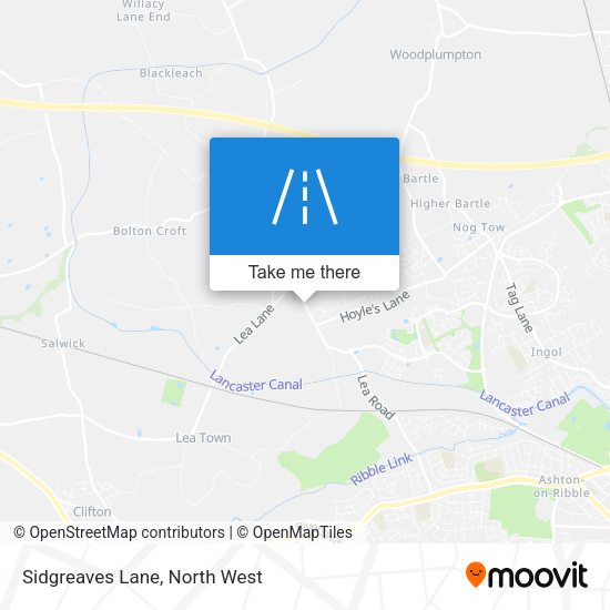 Sidgreaves Lane map
