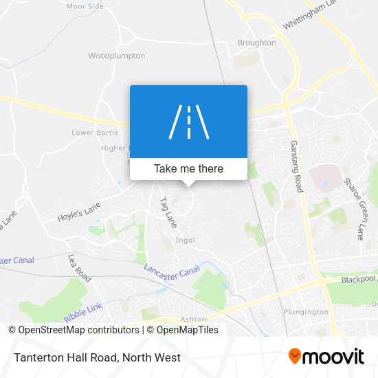 Tanterton Hall Road map