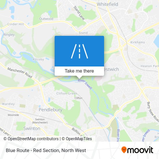 Blue Route - Red Section map