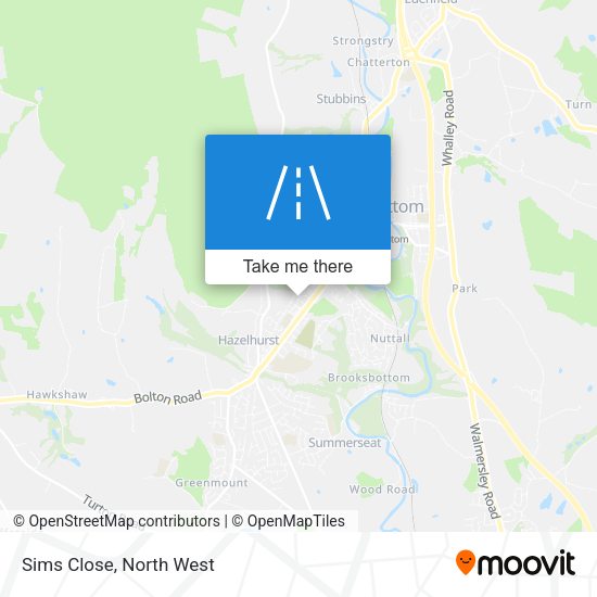 Sims Close map