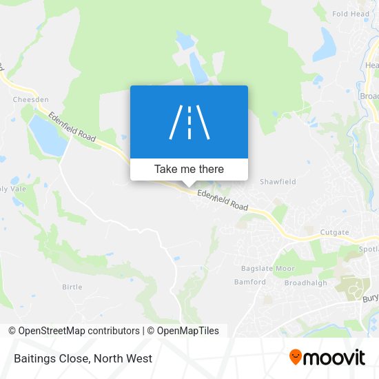 Baitings Close map