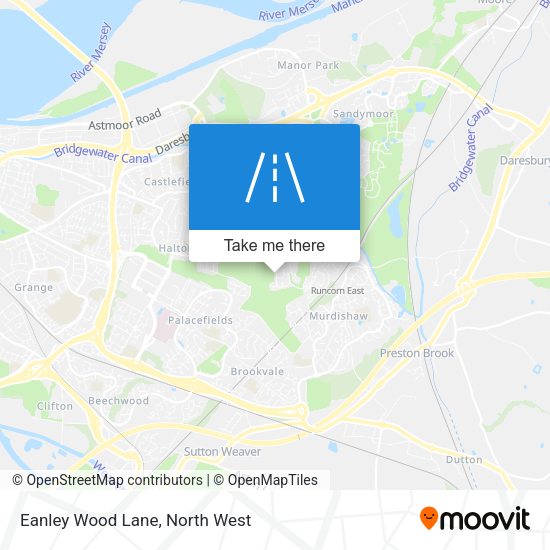 Eanley Wood Lane map