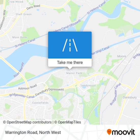 Warrington Road map