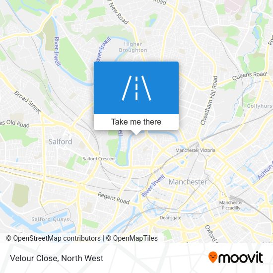 Velour Close map