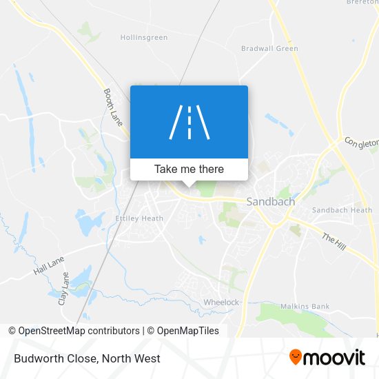 Budworth Close map