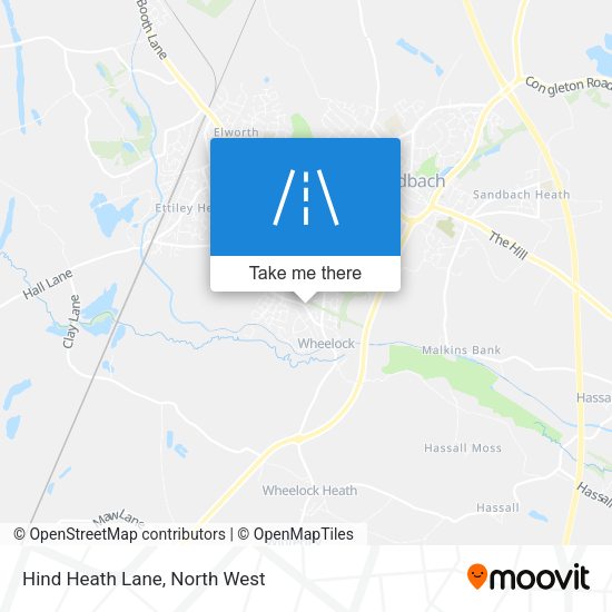 Hind Heath Lane map