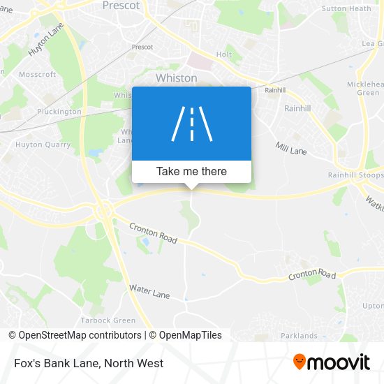 Fox's Bank Lane map