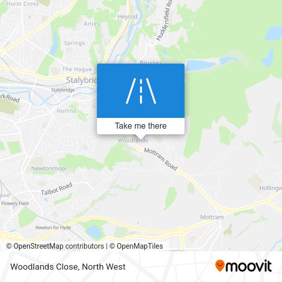 Woodlands Close map