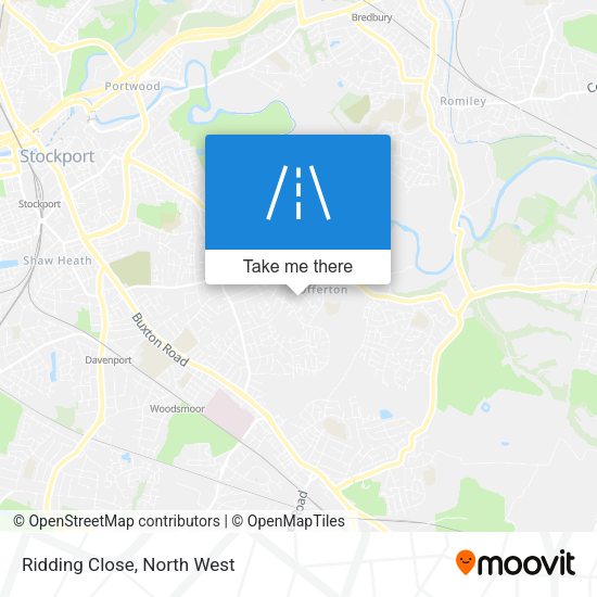 Ridding Close map