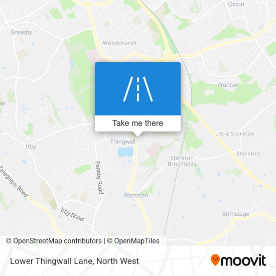 Lower Thingwall Lane map