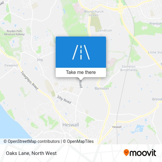 Oaks Lane map