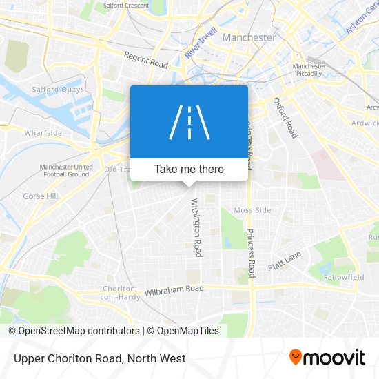 Upper Chorlton Road map