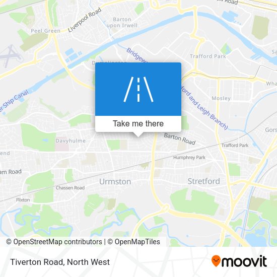 Tiverton Road map