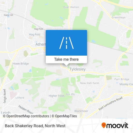 Back Shakerley Road map