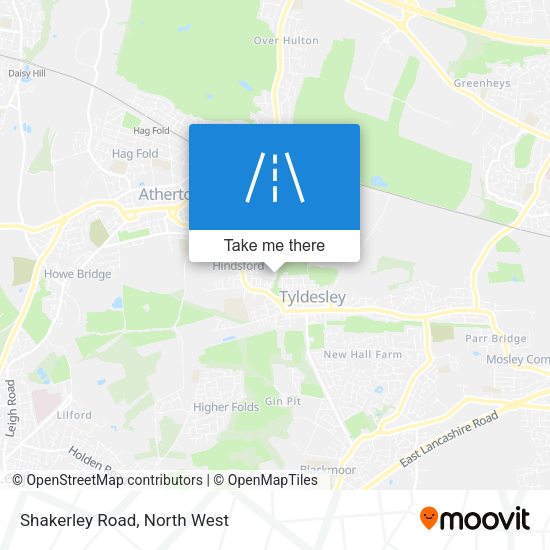 Shakerley Road map