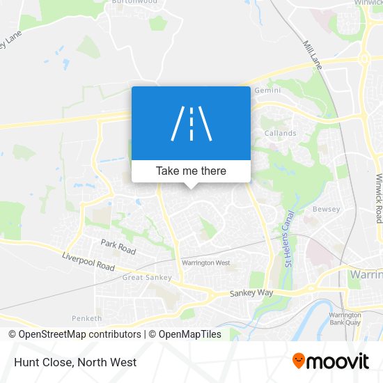 Hunt Close map