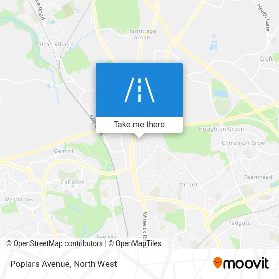 Poplars Avenue map