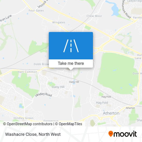 Washacre Close map