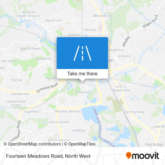 Fourteen Meadows Road map